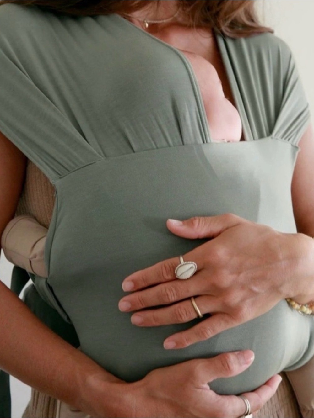 WildBird Sage Green Baby Wrap Carrier